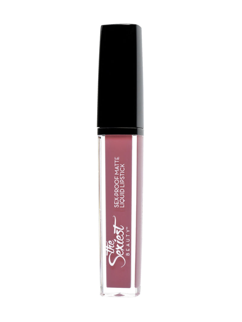 A soft rosy nude liquid lipstick.