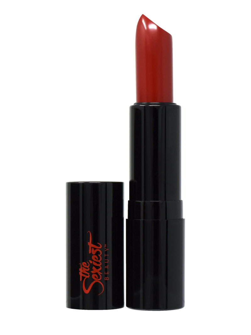 A classic neutral red shaded lipstick.